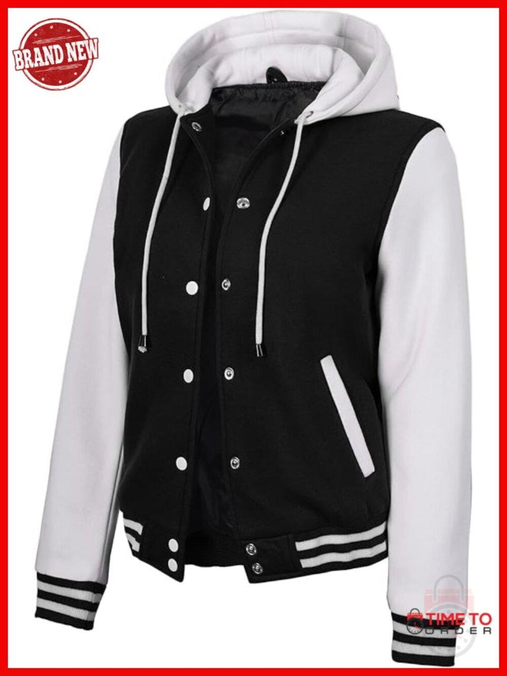Fleece Varsity Baseball Jacket with Patches - Letterman Bomber Jacket for Women